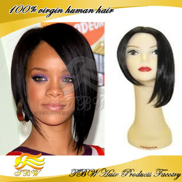 Celebrity Bob Wig Peruvian Short Full Lace 100% Human Hair Wig